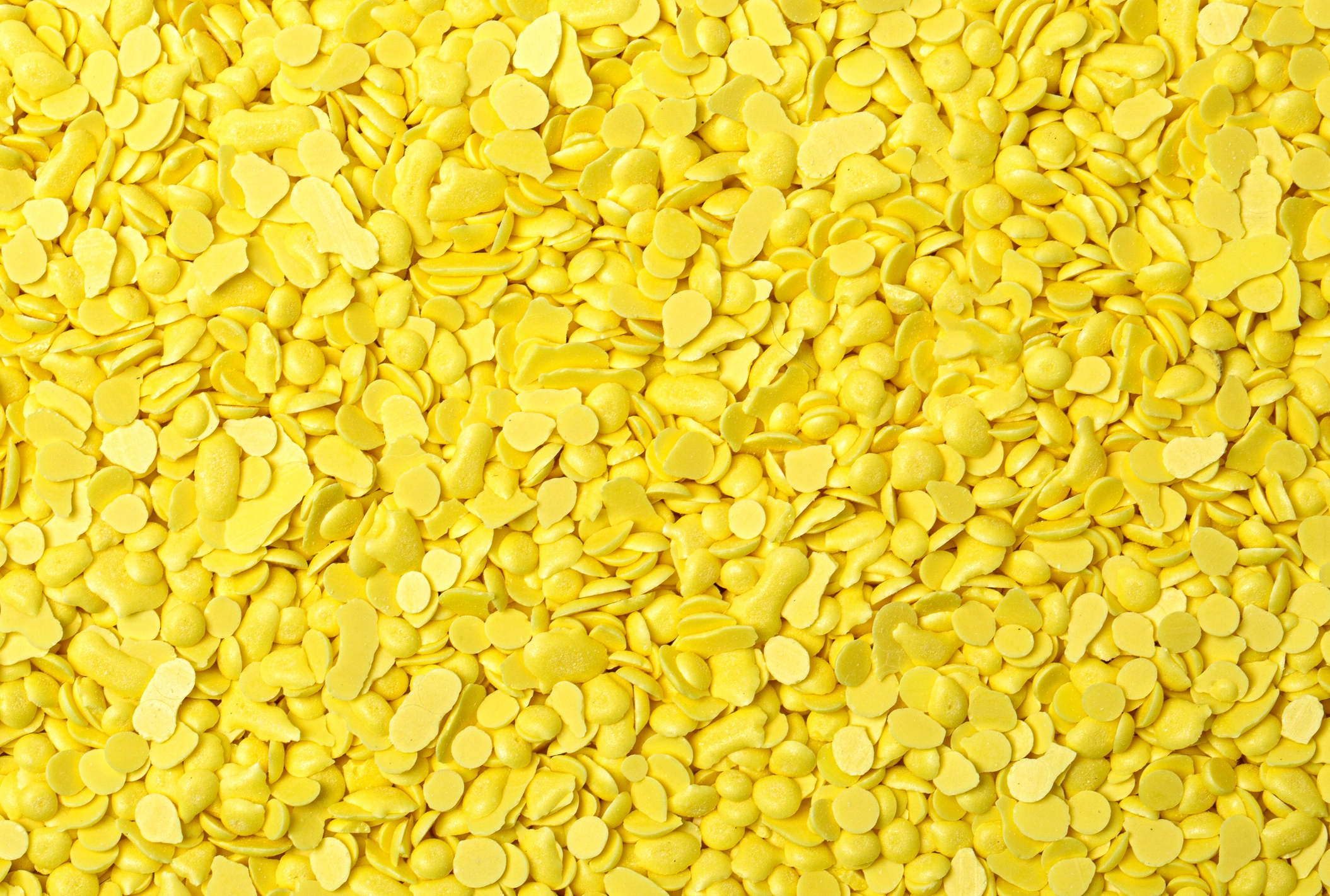 A picture of yellow sulfur granules.